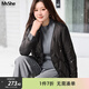 MsShe菱格輕薄羽絨服加大碼女裝春冬裝胖mm高端短款外套女士200斤 黑色現貨 3XL