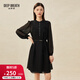 深呼吸DEEP BREATH女裝寬松泡泡袖連衣裙（附吊帶裙、腰帶）A500194 黑 M (3碼)