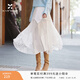 香影白色不規則蕾絲半身裙女2026春季新款藝術(shù)生感高腰層層蛋糕裙 白色 S 155/60A/85-95斤