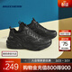 斯凱奇（Skechers）踏浪丨老爹鞋男春夏新款網(wǎng)面透氣增高復古休閑跑步潮流運動(dòng)鞋 全黑色/BBK 40