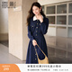 香影法式海軍風(fēng)收腰連衣裙女2026春季新款長(cháng)袖翻領(lǐng)藏青色氣質(zhì)裙子 藏青 L 165/88A/110-125斤