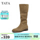 他她（TATA）靴子冬季新款時(shí)裝靴百搭女鞋長(cháng)靴厚底長(cháng)筒靴YYN01DG5 卡其色 37