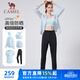 駱駝（CAMEL）運動(dòng)套裝女防曬跑步瑜伽服五件套 Y23BA0L6058 水波藍/幻影黑 M