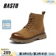 百思圖冬商場(chǎng)新款加絨保暖工裝馬丁靴復古大黃靴男短靴WF518DD5 黃棕色 40