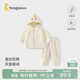 童泰（TONGTAI）寶寶套裝春秋季嬰兒衣服兒童外出上衣褲子連帽外套長(cháng)褲黃色100cm