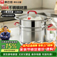 康巴赫蒸鍋304不銹鋼大容量湯鍋多功能蒸煮鍋具24cm復底燃氣電磁爐通用