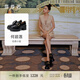 莎莎蘇[何超蓮同款]春夏老錢(qián)風(fēng)厚底增高黑色英倫伯德樂(lè )福小皮鞋一腳蹬女 黑色 37