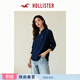 HOLLISTER小海鷗圖案美式經(jīng)典款三?？酆?jiǎn)約百搭襯衫女裝340-6043 海軍藍 XS (160/80A)
