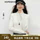 紅袖（hopeshow）木耳邊毛針織衫2025冬季新款女裝半高領(lǐng)打底巨好看輕熟百搭上衣 米白004 M