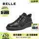 百麗（Belle）高幫休閑皮鞋男春新牛皮厚底商務(wù)運動(dòng)板鞋A2191DM5 黑色-絨里 41 (255mm)