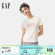 蓋璞（GAP）女裝春季經(jīng)典款純棉字母logo短袖T恤常規休閑上衣727460