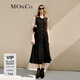 MO&Co.連衣裙春夏小香風(fēng)雕花銀扣漸變坑條肌理高腰針織黑色摩安珂 黑色 M 165
