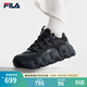 FILA斐樂(lè )女鞋舒適可頌面包鞋復古老爹鞋2024冬季新款增高厚底鞋運動(dòng)鞋 黑/影黑灰-BD 39