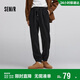 森馬（Semir）休閑褲男肌理感燈芯絨長(cháng)褲冬拼接抽繩束腳褲錐形101724127111 