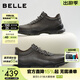 百麗厚底增高健步鞋男夏新抓紋牛皮戶(hù)外透氣休閑運動(dòng)鞋A2215CM5預售 灰色 41 (255mm)