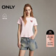 ONLY 2026春季純棉舒適重工立體亮片短款正肩T恤女|126101048