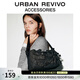 URBAN REVIVO冬季新款女士蝴蝶結手提單肩包UAYB50195 黑色