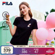 FILA 斐樂(lè )官方女子針織短袖T恤2026春季新款時(shí)尚休閑小貓刺繡圓領(lǐng)上衣
