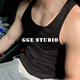 GGG COMPLEX·G哥男裝/背心升級(jí)版運(yùn)動(dòng)健身背心男緊身彈力休閑打底衫美式T恤 白色 L 2