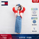 TOMMY JEANS【高腰長(cháng)裙】春夏女裝純棉美式復古藍色水洗開(kāi)叉牛仔半身裙 牛仔藍1AB S 26