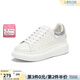 百思圖春商場(chǎng)新款牛皮休閑小白鞋松糕厚底女運動(dòng)板鞋ZWZA3AM4 白銀色（5cm經(jīng)典款） 38