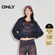 ONLY2025秋季新款休閑百搭寬松印花開(kāi)衫短款連帽衛衣女|12519S017 E39 緊窗藍色 XS (155) 76A
