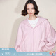 Fabrique ESSENTIAL淡粉紫純棉加絨蝙蝠袖連帽外套秋季 淡粉紫 S