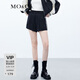 MO&Co.短褲春含桑蠶絲老花肌理復古運動(dòng)松緊高腰寬松休閑褲摩安珂 黑色 S 160