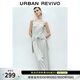 UR夏季新款女裝潮流慵懶假兩件拼接無(wú)袖連衣裙UWJ750043 冷灰 S