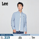 Lee標準版翻領(lǐng)小Logo徽標男長(cháng)袖襯衫 藍色  L