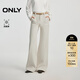 ONLY2025冬季新款舒適四面彈修身喇叭褲長(cháng)褲牛仔褲女|125432075 J2G米白色 M M標準褲長(cháng)