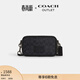 蔻馳（COACH）奧萊男士男包經(jīng)典標志W(wǎng)YATT 斜挎包單肩包 QB/炭黑色/黑色