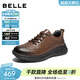 百麗（Belle）男鞋商務(wù)運動(dòng)鞋新款低幫高幫真皮商務(wù)休閑健步鞋A1354AM4預售 深棕色-單里 39