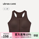 Ubras care前拉鏈小高領(lǐng)可置義乳運動(dòng)文胸自由穿脫女士?jì)纫滦卣?暖絨棕色 XL