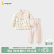 童泰（TONGTAI）寶寶套裝秋冬季純棉夾棉嬰兒衣服兒童內衣睡衣家居服粉色90cm