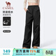 駱駝（CAMEL）休閑工裝褲男女戶(hù)外防潑水梭織運動(dòng)褲 J35CA6L6025 幻影黑 S