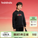巴拉巴拉童裝兒童衛衣春裝女童男童大童加絨加厚保暖連帽上衣潮流寬松 黑色90001 130