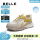 百麗（Belle）靚麗撞色阿甘鞋女商場(chǎng)同款舒適透氣休閑鞋E3B1DCM5 米色/黃 36 (230mm)