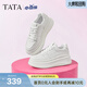他她（TATA）孫樂(lè )言同款女鞋小白鯨板鞋厚底百搭鞋增高休閑通勤女生鞋 白桃牛乳-熱銷(xiāo)款 37
