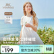 英氏（YEEHOO）女童連衣裙兒童裙子夏季薄款白色長(cháng)裙公主裙中大童裝女孩網(wǎng)紗裙新 鳶尾花格紋款 白色 【純棉內襯】 120