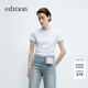editionT恤女2025春季新款小眾刺繡正肩短袖修身純棉上衣顯瘦百搭 K02漂白色 M