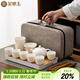 金鑲玉茶具茶盤(pán)套裝功夫茶壺茶杯送禮盒旅行西施透白便攜式套裝