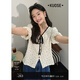 闊色（kuose）杏色波點(diǎn)襯衫氣質(zhì)小衫2025夏季新款女娃娃衫設計感短款上衣 杏色 L