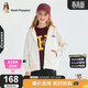 暇步士（Hush Puppies）童裝兒童針織外套男大童休閑連帽衛衣女童帽衫 米白色   160   