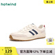 熱風(fēng)（Hotwind）男鞋休閑板鞋男士時(shí)尚圓頭系帶厚底休閑鞋純色學(xué)院風(fēng)板鞋潮 84米色 H14M25523 40