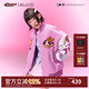 BJHG【飛天小女警聯(lián)名】不計后果美式棒球服夾克女款春季寬松復古外套 花花粉 S 110斤以下