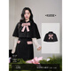 闊色披肩斗篷背心裙連衣裙兩件套裝2025秋冬季新款女裝上衣短裙子 黑色披肩1002 M