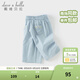 戴維貝拉（DAVE＆BELLA）女童七分褲新款夏裝兒童闊腿褲洋氣女寶寶休閑褲小童褲子童裝 藍鈴草【現貨】 120 cm（建議身高110-120cm）