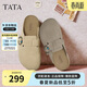 他她（TATA）女鞋勃肯鞋百搭鞋子拖鞋休閑鞋CF702DM5 杏色 36