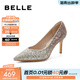 百麗（Belle）吉娜同款高跟鞋女商場(chǎng)新款四季單鞋婚鞋BDAK3AQ6 浮光躍金-跟高8CM（寬版） 38